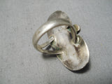 Stunning Vintage Native American Navajo Inlay Turquoise Sterling Silver Ring Old-Nativo Arts