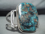 Monster Chunk Turquoise Vintage Native American Navajo Sterling Silver Bracelet-Nativo Arts