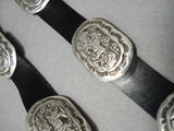 Amazing Vintage Native American Zuni Native Stamp Work Genius Sterling Silver Concho Belt-Nativo Arts