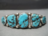 Graduating Ellie Yazzie Vintage Native American Navajo Turquoise Sterling Silver Bracelet-Nativo Arts