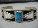 Incredible Vintage Navajo Pearl Sterling Silver Native American Bracelet Cuff-Nativo Arts