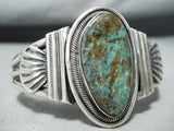 Signed Navajo Native American Royston Turquoise Sterling Silver Bracelet-Nativo Arts