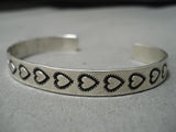 Dramatic Vintage Native American Navajo Hearts Of Love Sterling Silver Bracelet-Nativo Arts