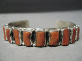 Stunning Zuni Corals Sterling Silver Bracelet Native American-Nativo Arts