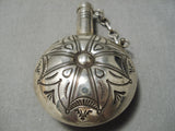 Detailed Completely Handmade Vintage Native American Navajo 3d Sterling Silver Flask Pendant-Nativo Arts