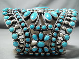 One Of The Biggest Best Native American Navajo Turquoise Sterling Silver Bracelet-Nativo Arts