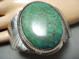 Huge Flank Vintage Native American Navajo Royston Turquoise Sterling Silver Bracelet-Nativo Arts