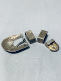 Tremendous Kenny Bill Vintage Native American Navajo Silver Ranger Buckle Set-Nativo Arts