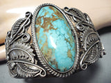 One Of Most Detailed Vintage Native American Navajo Royston Turquoise Sterling Silver Bracelet-Nativo Arts