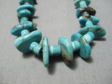 Native American Incredible Vintage Santo Domingo Turquoise Sterling Silver Necklace Old-Nativo Arts