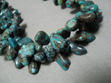 One Of Finest Vintage Native American Navajo Battle Mountain Turquoise Sterling Silver Necklace-Nativo Arts
