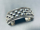 Important Willie Family Vintage Native American Navajo Sterling Silver Bridge Bracelet-Nativo Arts