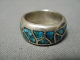 Inlay Master Vintage Navajo Sterling Silver Native American Ring Old-Nativo Arts