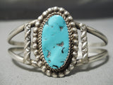 Amazing Vintage Native American Navajo Ray Buck Turquoise Sterling Silver Bracelet Old-Nativo Arts