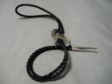 Authentic Vintage Native American Navajo Thomas Singer Turquoise Sterling Silver Bolo Tie-Nativo Arts