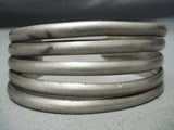 Exceptional Vintage Navajo Sterling Silver Heavy Bracelet Old Native American-Nativo Arts