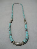 Wonderful Vintage Native American Navajo Green Turquoise Sterling Silver Necklace-Nativo Arts
