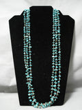 Magnificent Vintage Native American Navajo Turquoise Sterling Silver Necklace-Nativo Arts