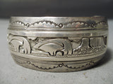 Astounding Vintage Navajo Sterling Silver Bracelet Native American Old-Nativo Arts