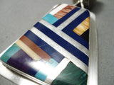 Native American Stunning Santo Domingo Coriz Turquoise Sterling Silver Pendant-Nativo Arts