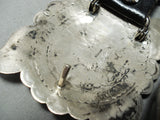 Harry Joe Hand Tooled Vintage Native American Navajo Sterling Silver Concho Belt Old-Nativo Arts