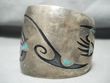 Important Vintage Native American Navajo Overlay Turquoise Sterling Silver Bracelet-Nativo Arts