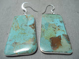 Vibrant Santo Domingo Royston Turquoise Sterling Silver Earrings Native American-Nativo Arts