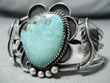 Remarkable Navajo Kingman Turquoise Sterling Silver Bracelet Native American-Nativo Arts