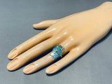 Charming Vintage Native American Zuni Turquoise Sterling Silver Owl Ring-Nativo Arts