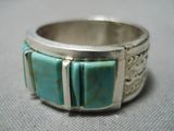 Quality Vintage Native American Navajo Victor Thompson Royston Turquoise Sterling Silver Ring-Nativo Arts