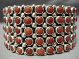 Native American One Of Best Verdy Jake Navajo Coral Sterling Silver Bracelet Cuff-Nativo Arts