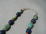 Native American Marvelous Vintage Santo Domingo Royston Turquoise Sterling Silver Necklace Old-Nativo Arts