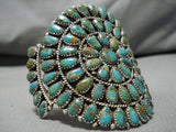 Colossal Native American Navajo Royston Turquoise Teardrop Sterling Silver Bracelet Cuff-Nativo Arts
