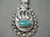 Fascinating Vintage Native American Navajo Royston Turquoise Sterling Silver Necklace-Nativo Arts