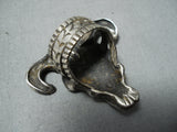 Dramatic Navajo Sterling Silver Skull Ring Native American-Nativo Arts