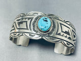 Fabulous Vintage Native American Navajo Morenci Turquoise Sterling Silver Bracelet-Nativo Arts