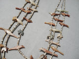 Expressive Vintage Native American Zuni Pipestone Sterling Silver Necklace Old-Nativo Arts