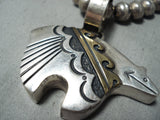 Authentic Thomas Singer Vintage Native American Navajo Sterling Silver Gold Necklace-Nativo Arts