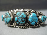 Tremendous Vintage Native American Navajo Nugget Turquoise Pierce Randolph Bracelet-Nativo Arts
