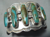 One Of Biggest Best Vintage Native American Navajo Royston Turquoise Sterling Silver Bracelet-Nativo Arts