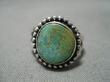 Important Jeanette Dale Native American Navajo Royston Turquoise Sterling Silver Ring-Nativo Arts