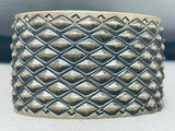 Best Native American Navajo Repoussed Diamond Sterling Silver Wide Bracelet-Nativo Arts