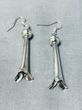 Native American Outstanding Santo Domingo Sterling Silver Blossoms Earrings-Nativo Arts