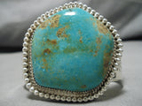 One Of Heaviest Native American Navajo Royston Turquoise Sterling Silver Bracelet Cuff-Nativo Arts