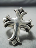 Superlative Navajo Sterling Silver Cross Ring Native American-Nativo Arts