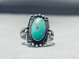 Outstanding Vintage Native American Navajo Cerrillos Turquoise Sterling Silver Ring-Nativo Arts