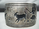 Artist's Life Vintage Native American Navajo Sterling Silver Authentic Bracelet-Nativo Arts
