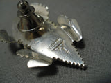 Important Vintage Native American Navajo Sterling Silver Turquoise Horned Toad Pin-Nativo Arts
