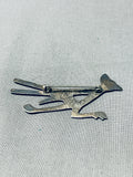 Wonderful Vintage Native American Navajo Sterling Silver Roadrunner Pin-Nativo Arts