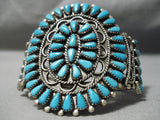 Magnificent Vintage Native American Navajo Towering Turquoise Sterling Silver Bracelet-Nativo Arts